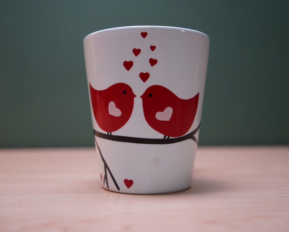 Valentine's Birds Hearts Love Coffee Cup Mug Mesa International Pottery